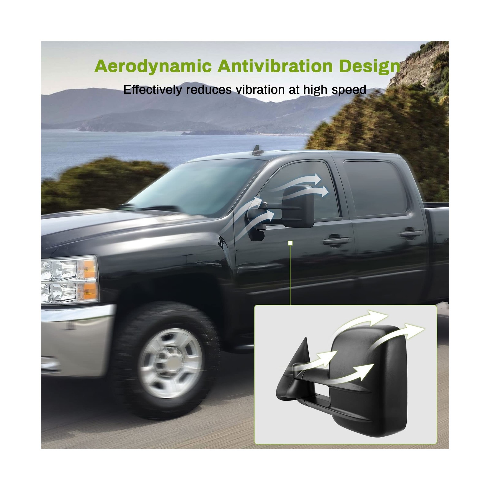 AUTOSAVER88 Tow Mirrors Compatible with 2007-2014 Silverado Sierra , …