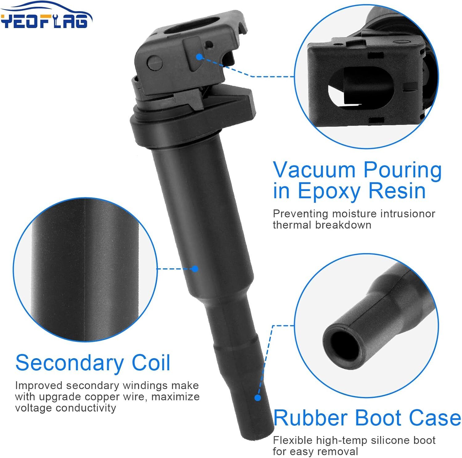 Set of 6, UF592 Ignition Coil Pack Compatible with BMW 128i 135i 335i 325i 328i