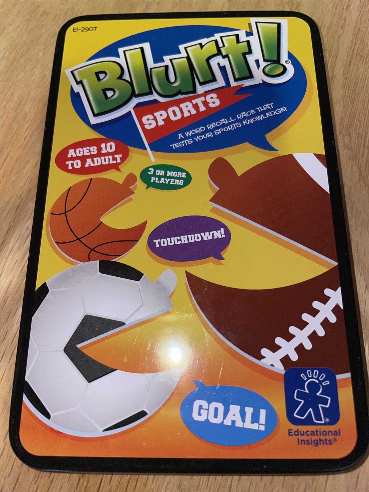 Blurt! SportsGame Collector’s Tin Replacement Lid + Green Orange Blue Magnets