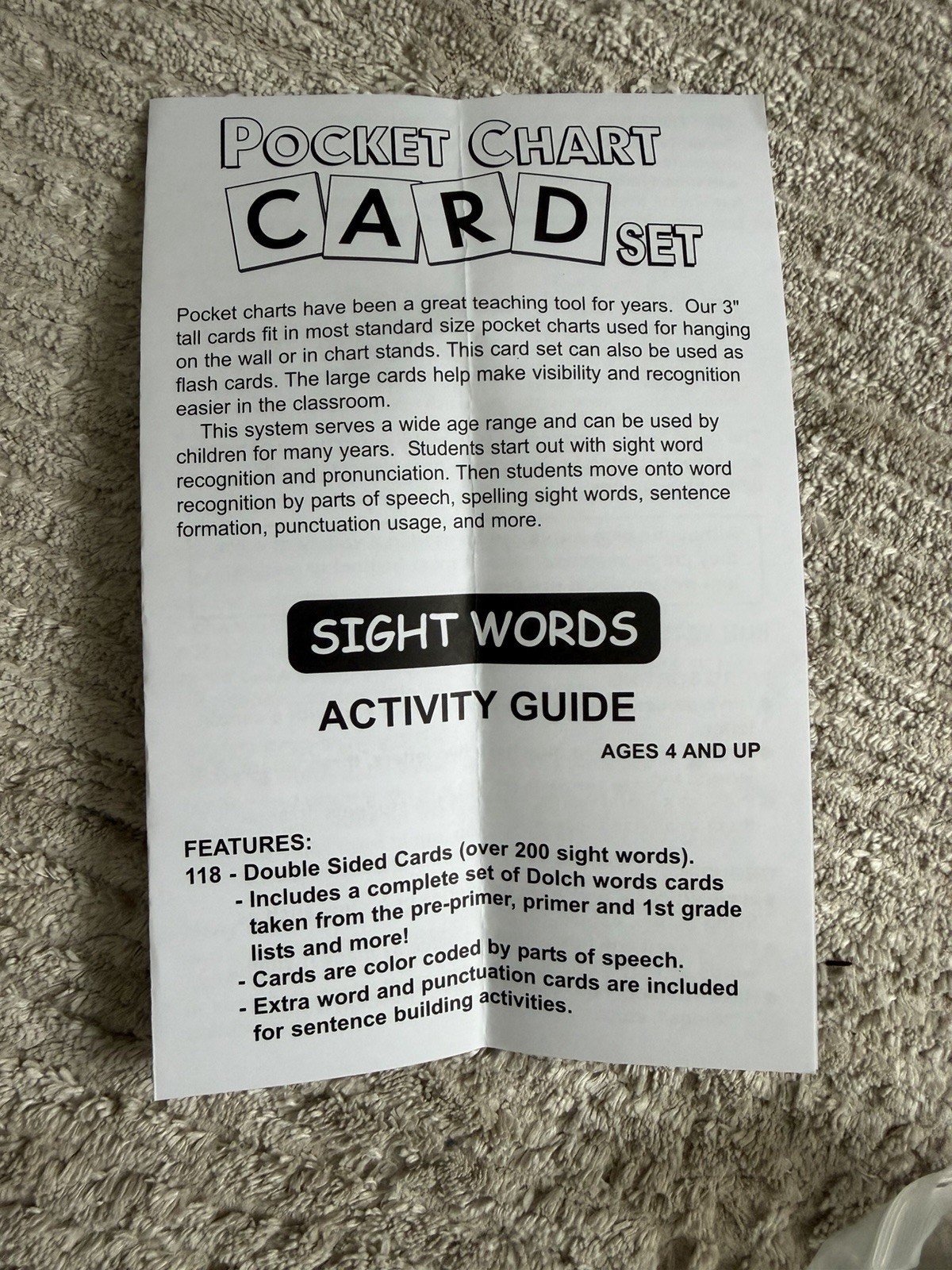 PlayMonster Lauri Pocket Chart Cards – Sight Words