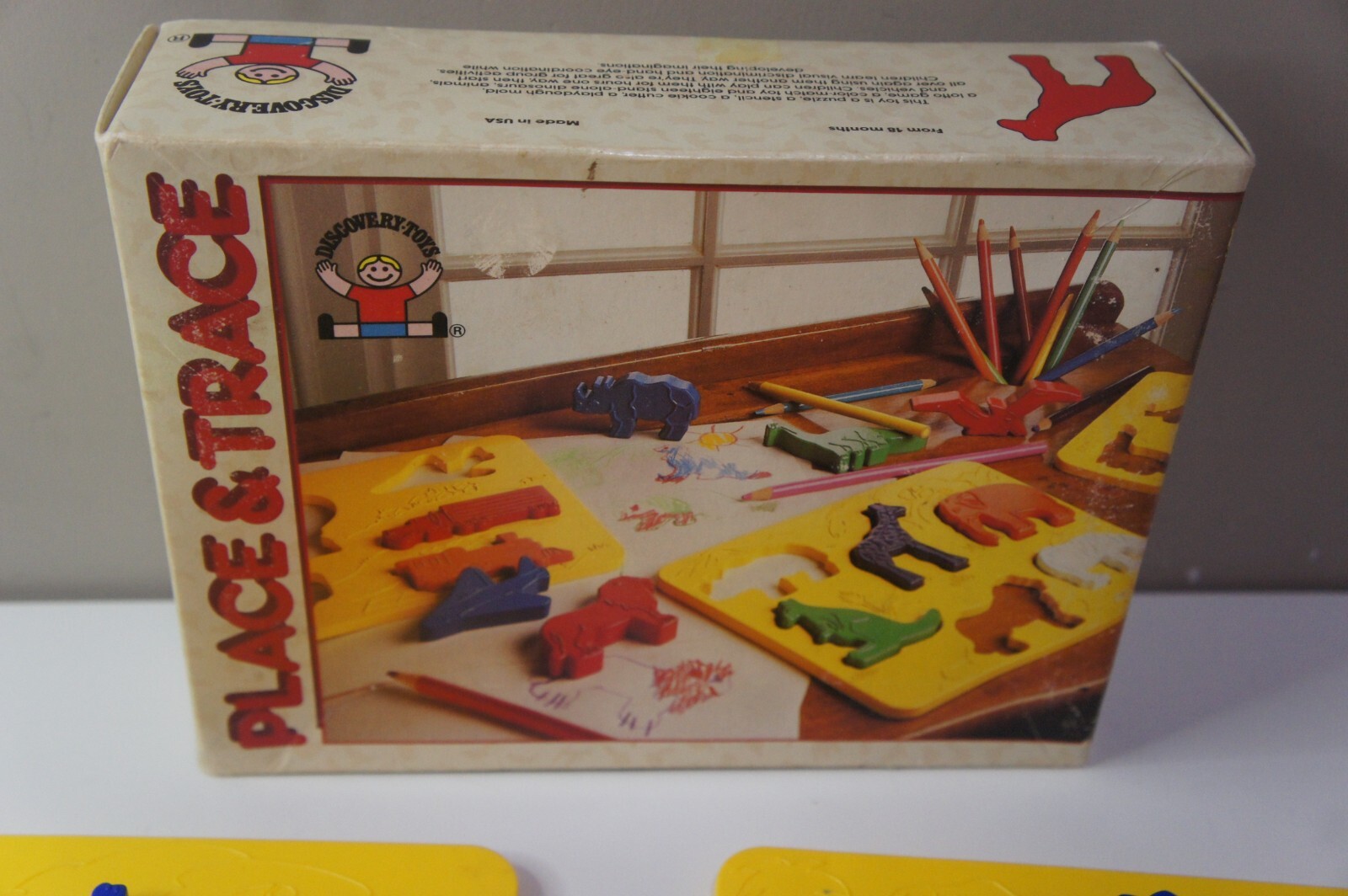 VTG Discovery Toys Place and Trace Puzzle Stencil Complete with Box Made In USA