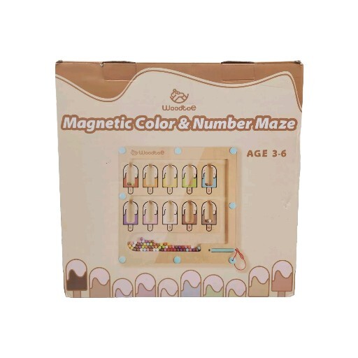 Woodtoe Magnetic Color and Number Maze, Wooden Puzzle Game Board