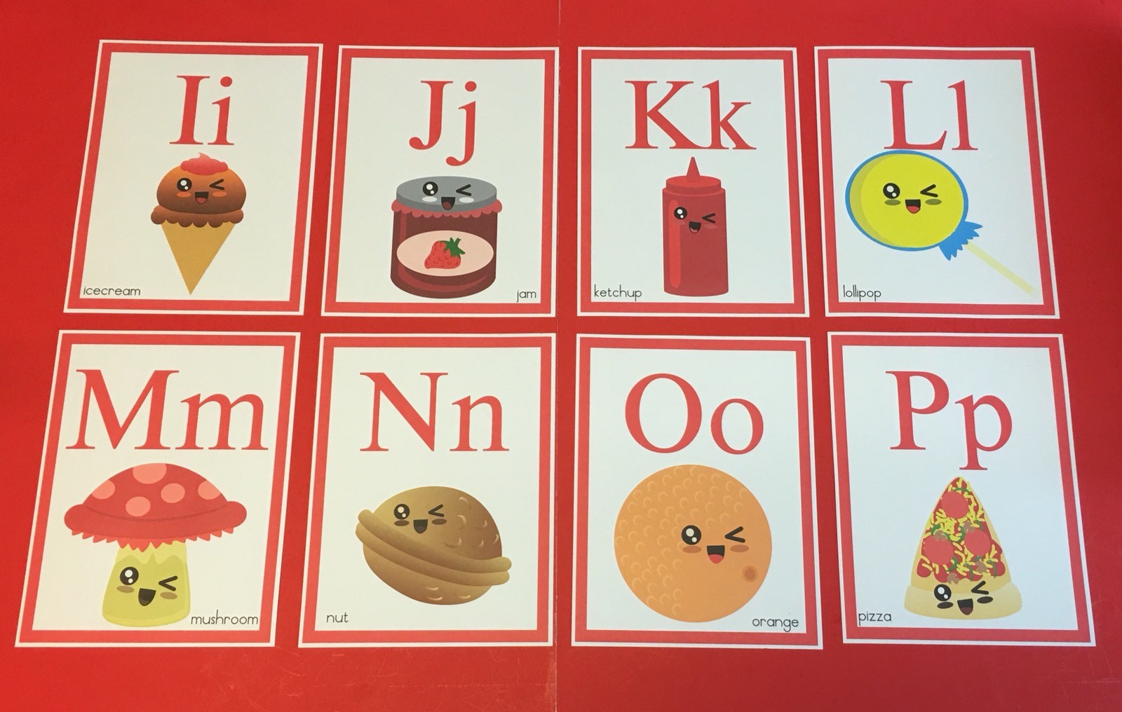 26 Letters – The Alphabets of Foods Cute Classroom Decor Posters 8.5 x11