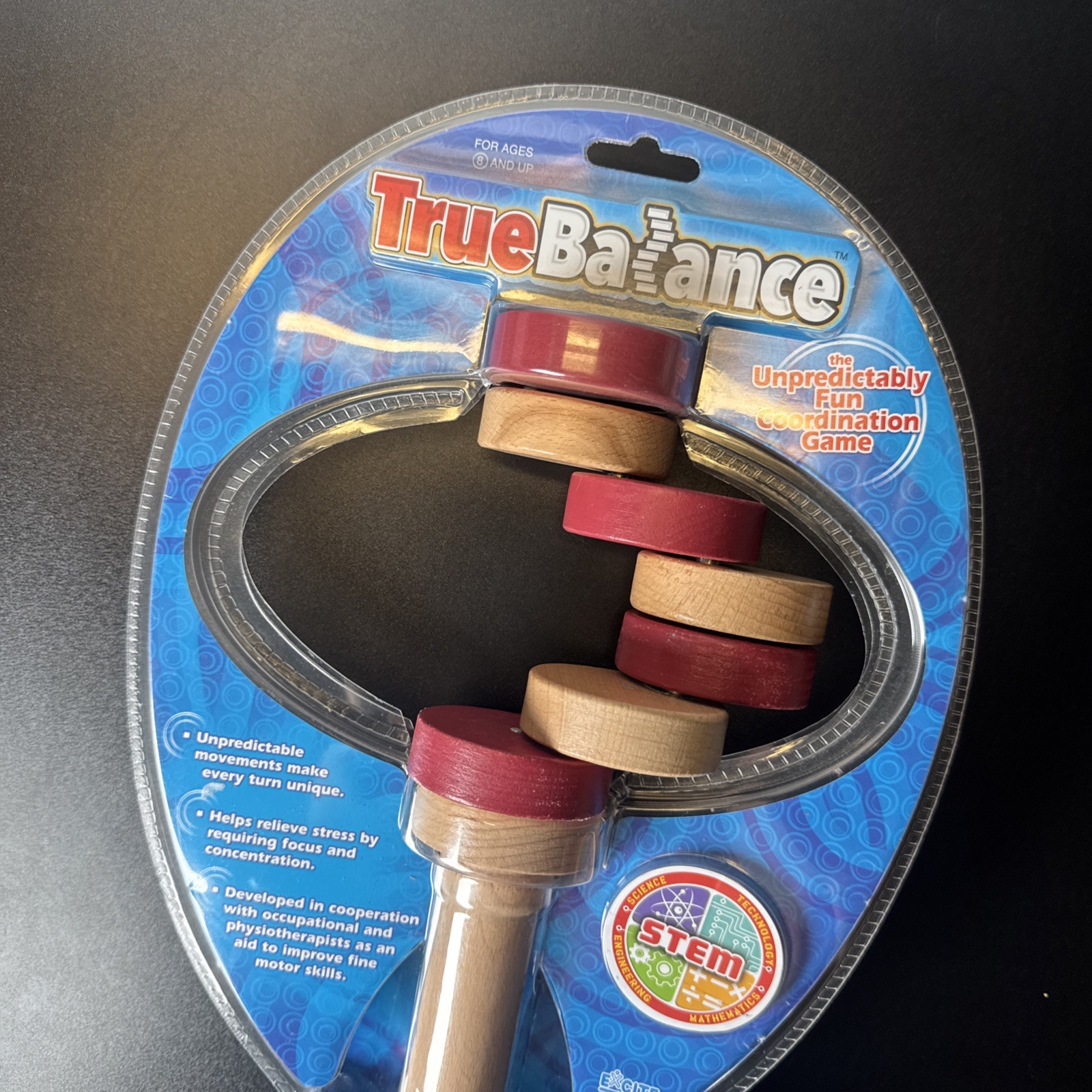 True Balance Handheld Wooden Coordination Puzzle Toy by Excite STEM NOB Clean