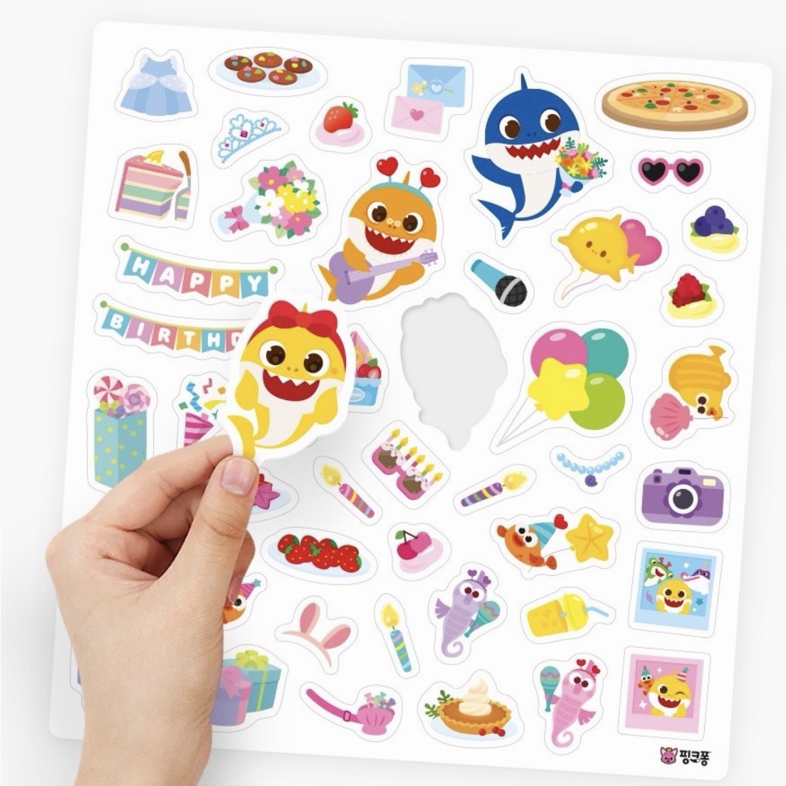Pinkfong Baby Shark Sticker Bag Set 2 Books Cooking Play & Birthday Party korea