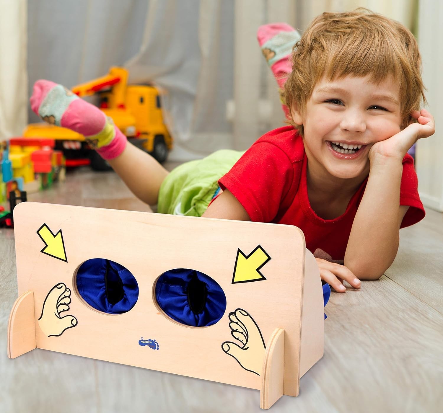small foot 6570 Sensual game “Feel wall” made of wood, educational game to feel