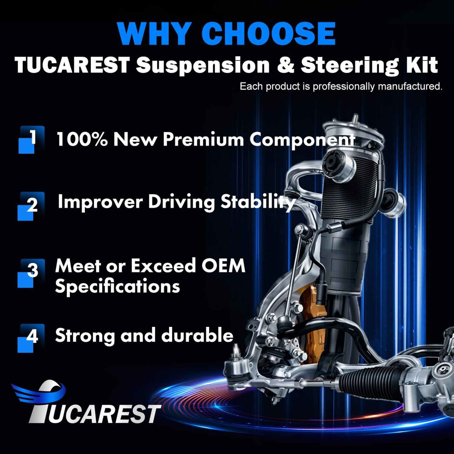 TUCAREST 4Pcs Suspension Kit (K9513 K623768 K623769) Front Lower Control Arm …