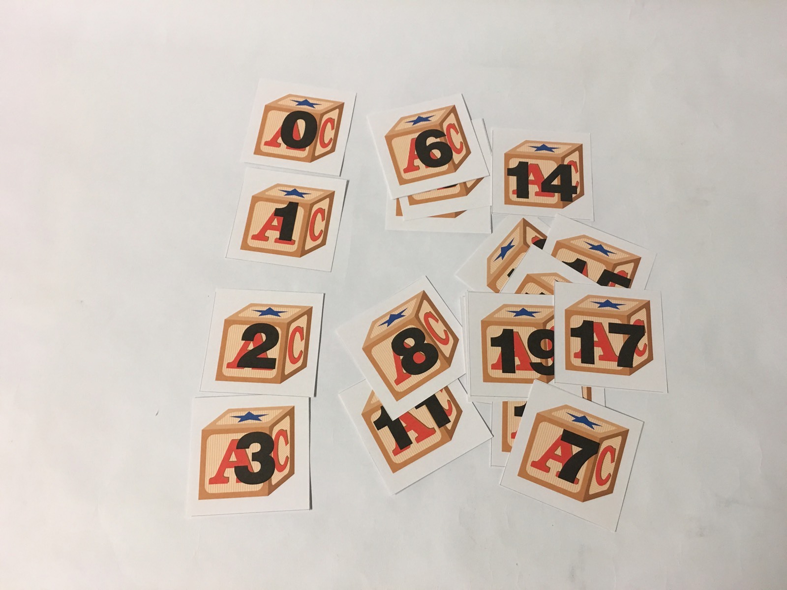 Building Blocks – Numbers 0-31 Pocket Chart – 36 Laminated Picture Cards