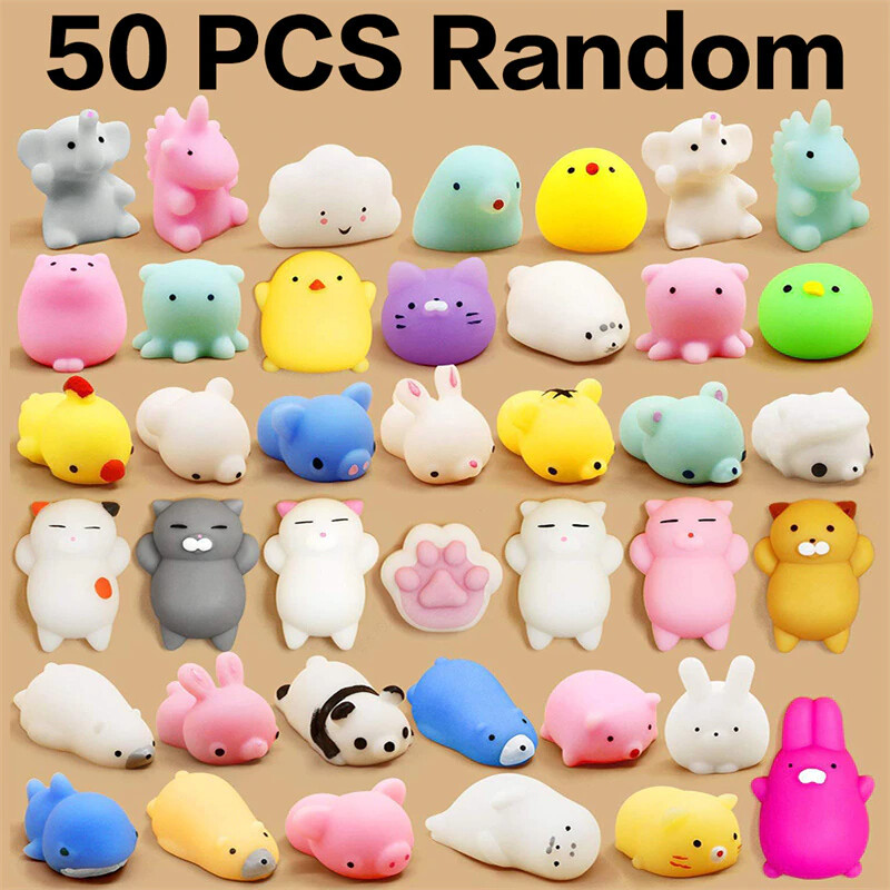 50 PCS Mochi Squishies Kawaii Anima Squishy Toys For Kids Antistress Ball Squeez