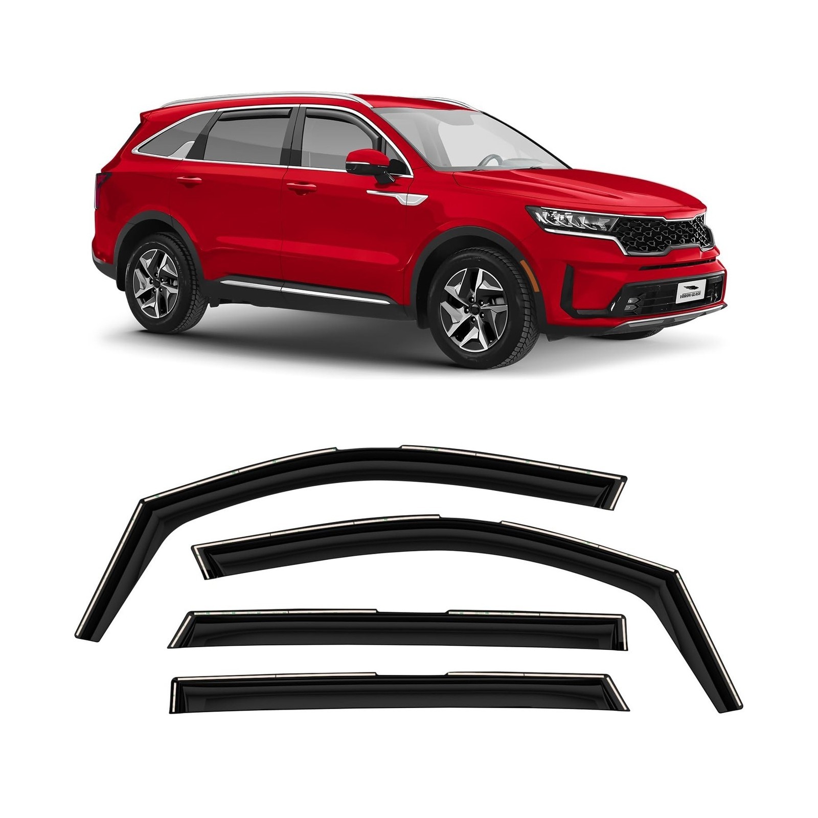 Glass in-Channel Rain Guards – Fit Kia Sorento 2021-2026 – 4pc