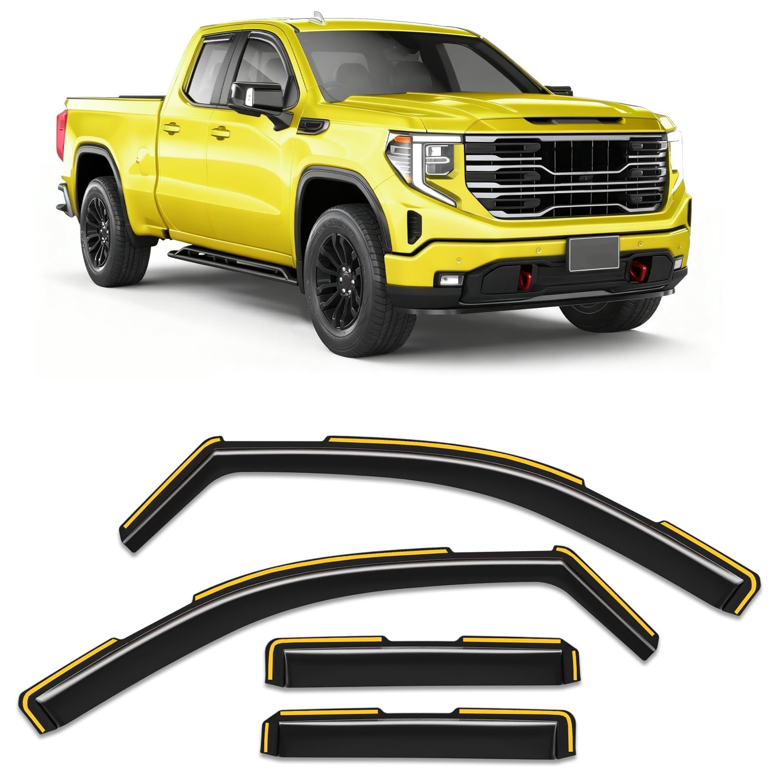 in-Channel Window Rain Guard for Chevy Silverado/GMC Sierra 1500 2019-2026 Do…