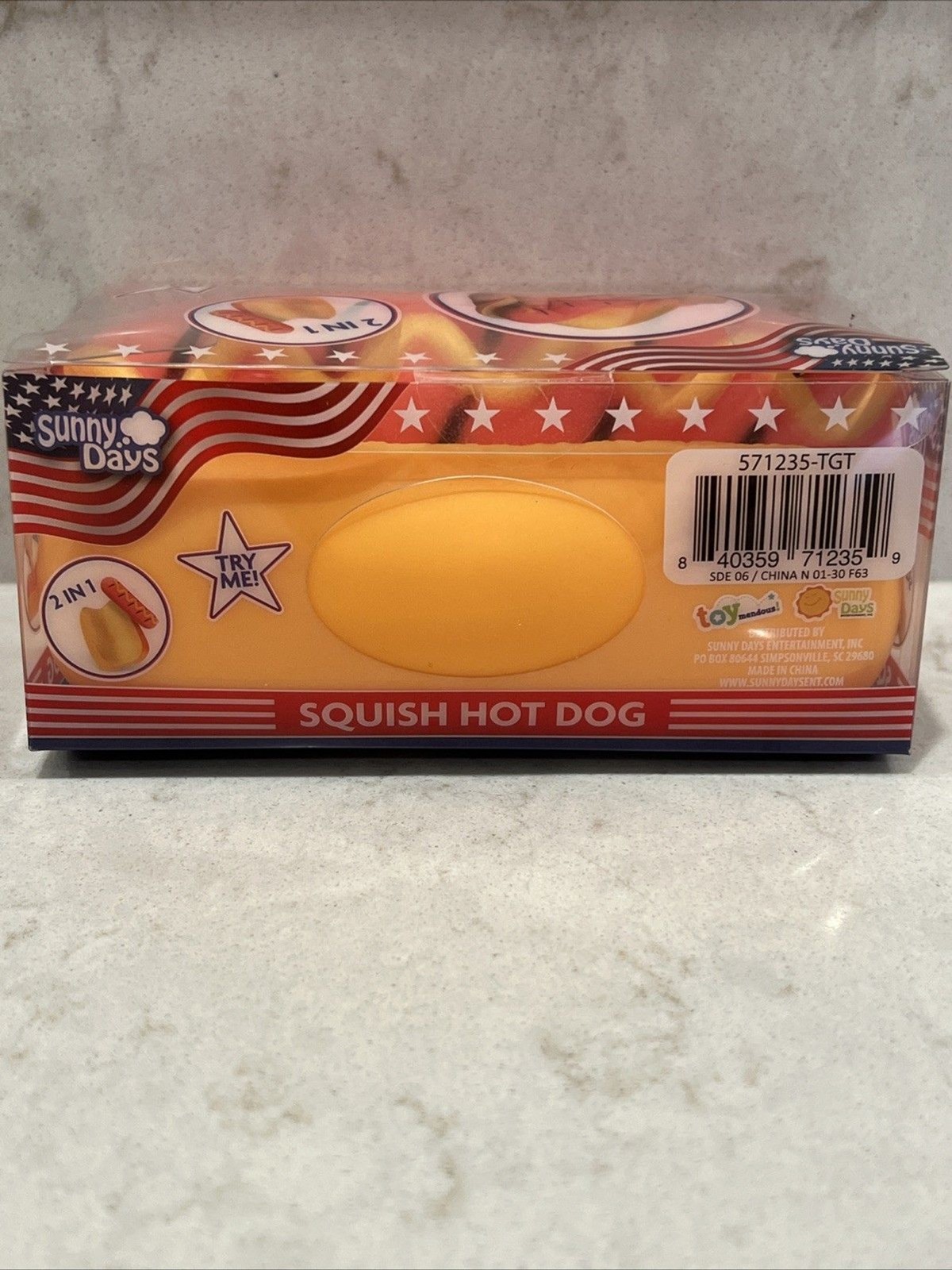 Sunny Days Squeeezy Hot Dog Fidget Toy