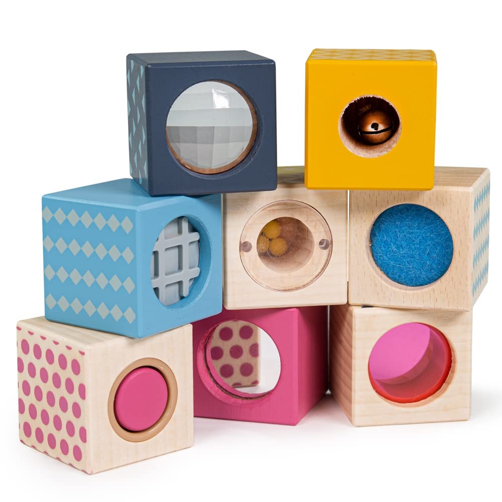 Bigjigs Toys, FSC Certified Sensory Blocks, Wooden Toys, Sensory Toys, Baby Toys