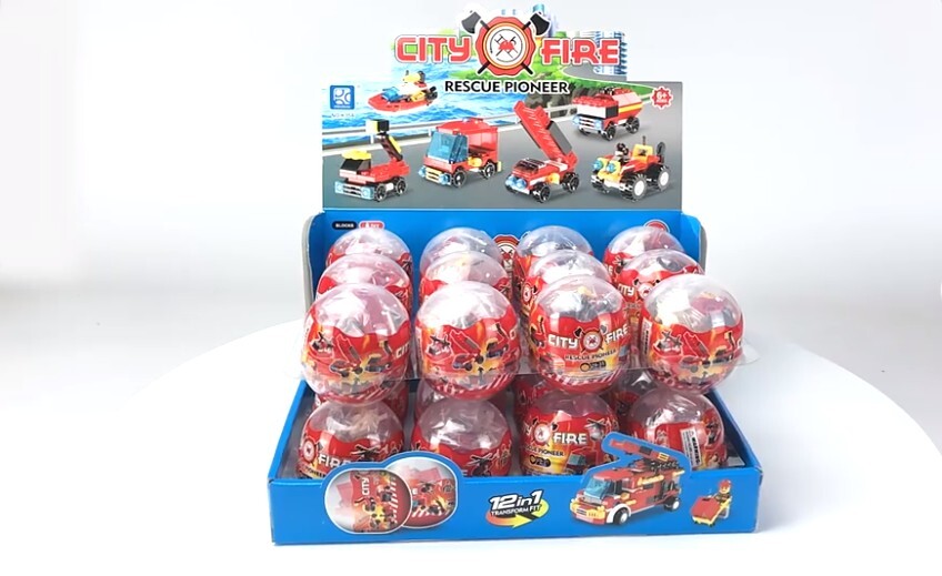 Blocks World City Fire- Rescue Pioneer Building Block 2 Sets of 12 (24 Capsules)