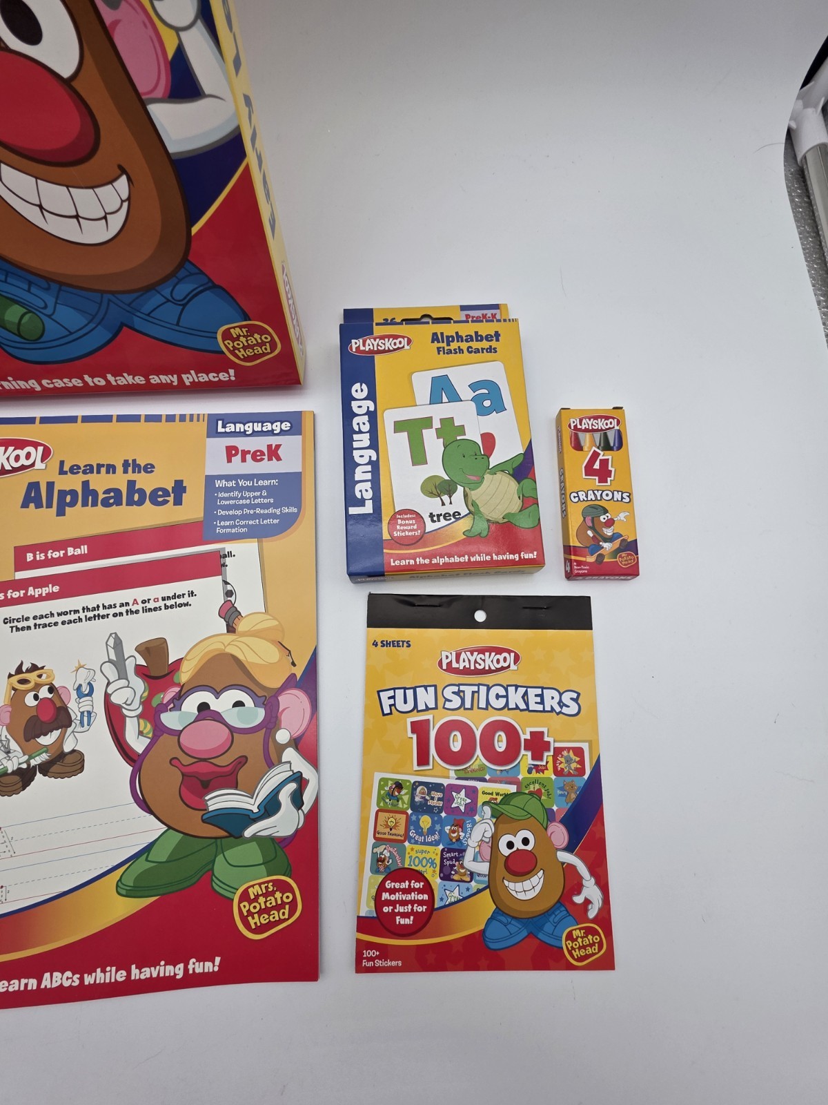PLAYSKOOL Early Learning Fun Case – Mr Potato Head – Workbooks, Flash Cards etc
