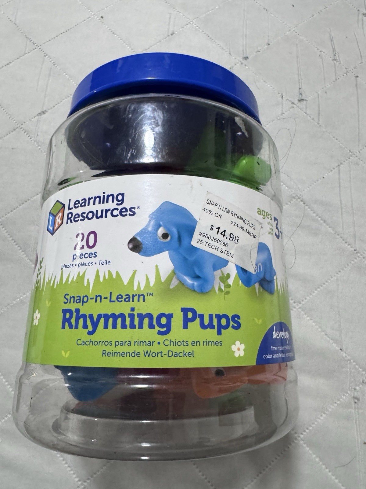 Rhyming Pups Learning Resources Snap-N-Learn Toy 20 Pcs
