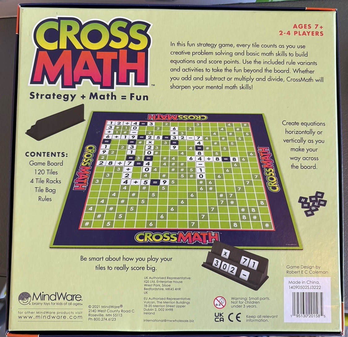 Mind Ware Cross Math Board Game Educational Kids Learning And Fun