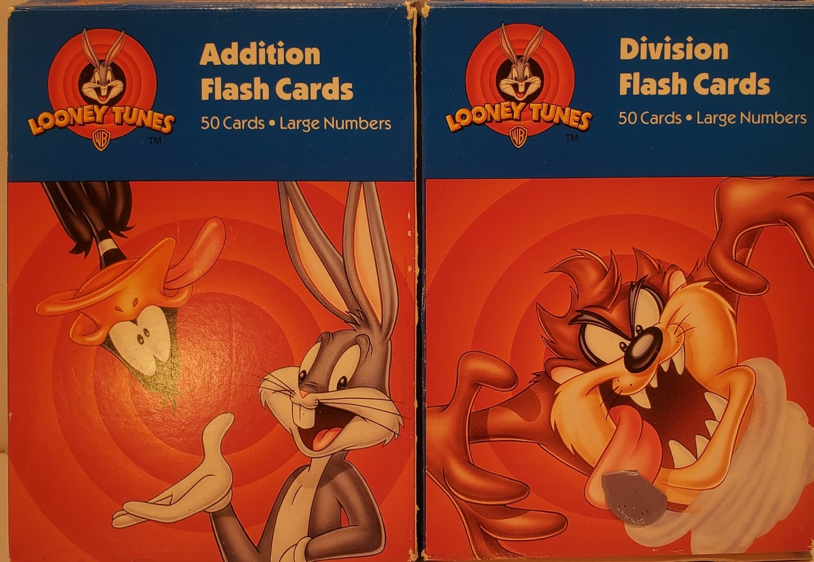 Looney Tunes Math flash Cards. 1997, 50 addition and 50 Division flash cards.
