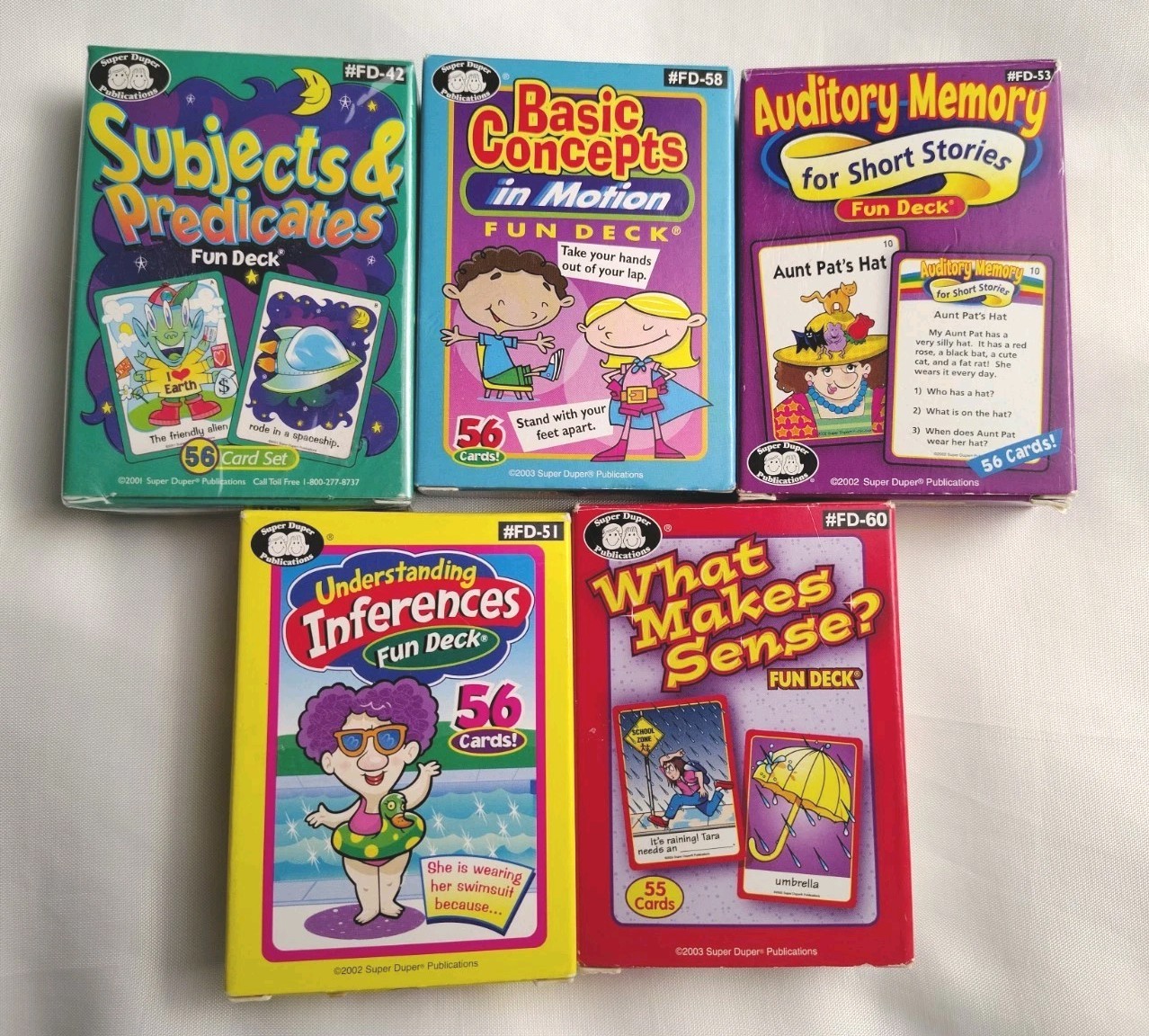 Super Duper Publications Fun Deck Cards Lot 5 Auditory Memory Inferences Webber