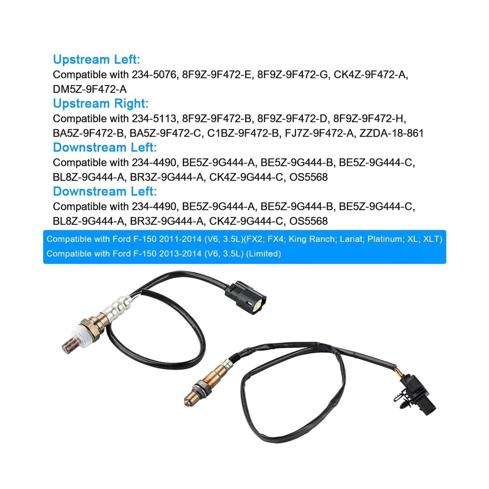 JDMON 4PCS O2 Oxygen Sensor Upstream & Downstream Replacement for F… Fast Ship