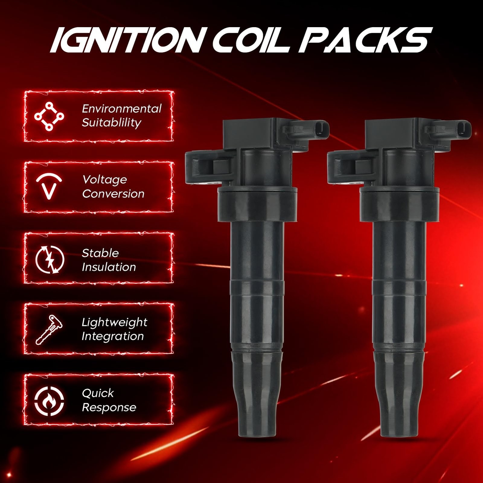 6 Sets Black Ignition Coil and Iridum Spark Plugs Fit for Hyundai Azera 2007-…