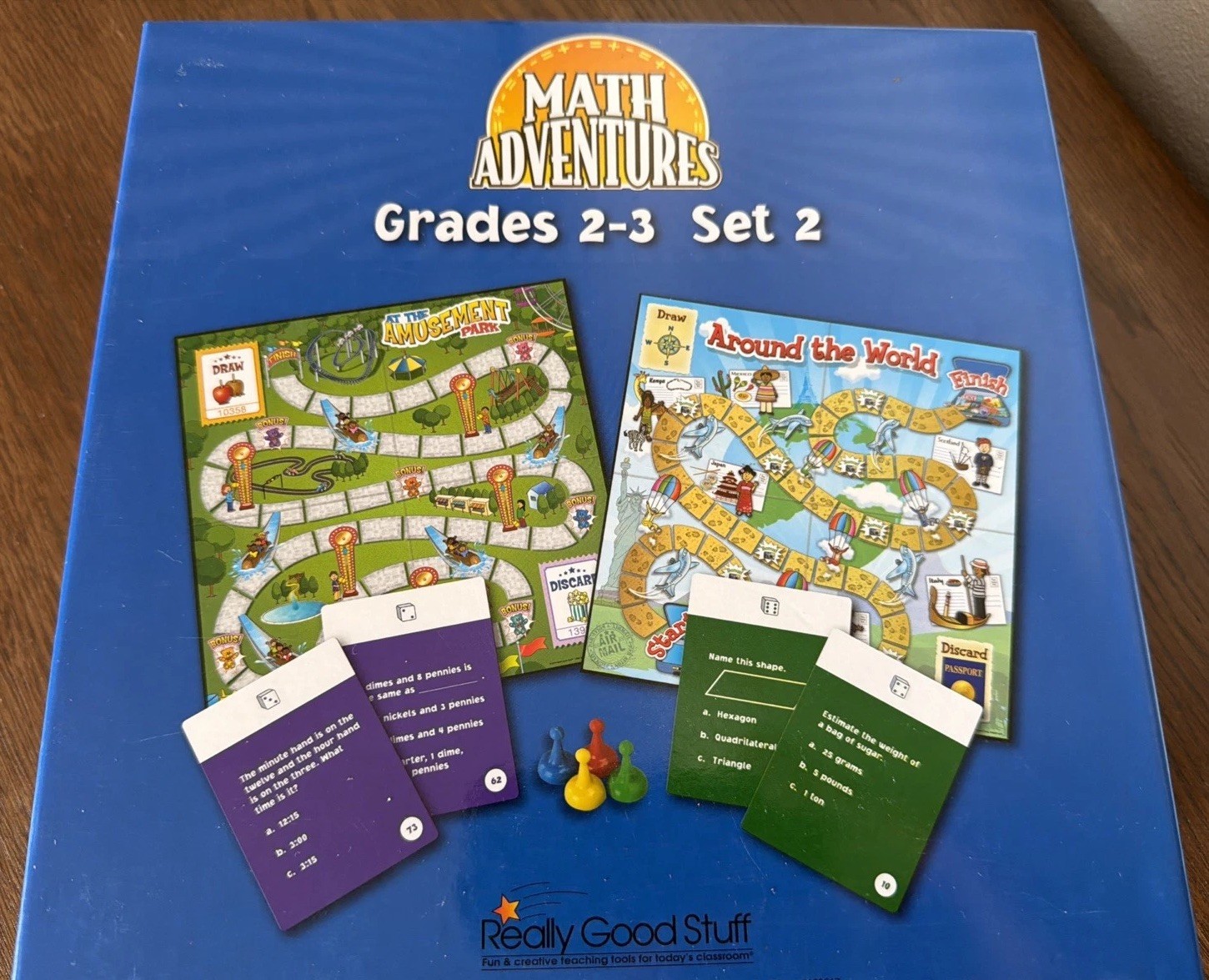 Really Good Stuff Math Adventures Grades 2-3 Set 2 Classroom Math Board Game Kit