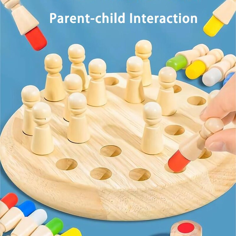 Wooden Memory Match Stick Chess Color Game Board Puzzle Kids Educational New Toy