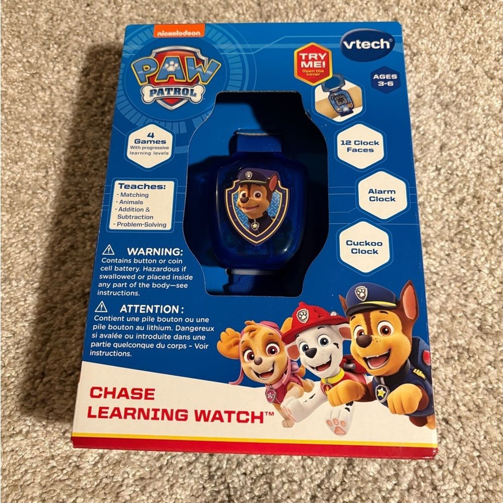 New VTech PAW Patrol Chase Learning Watch Toddler Watch