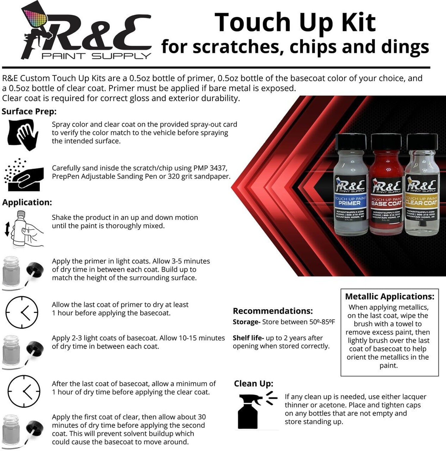 Automotive Paint for Volkswagen LA3H, Salsa Red, Touch Up Kit (Pack of 3)