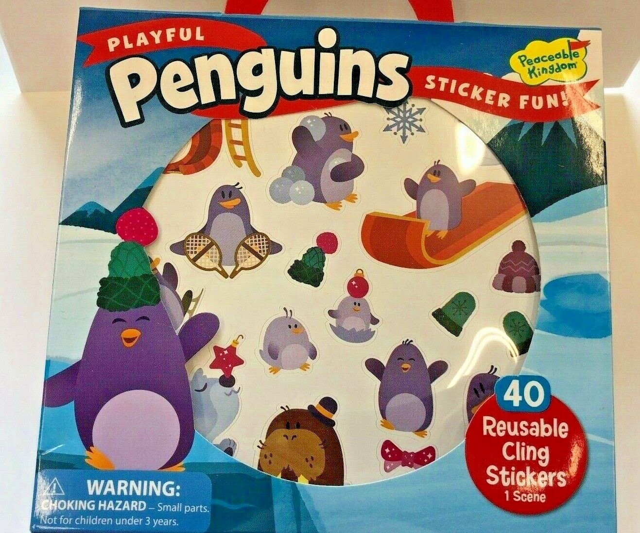 40+ penguin reusable Stickers with play scene Party Favors Teacher Supply car