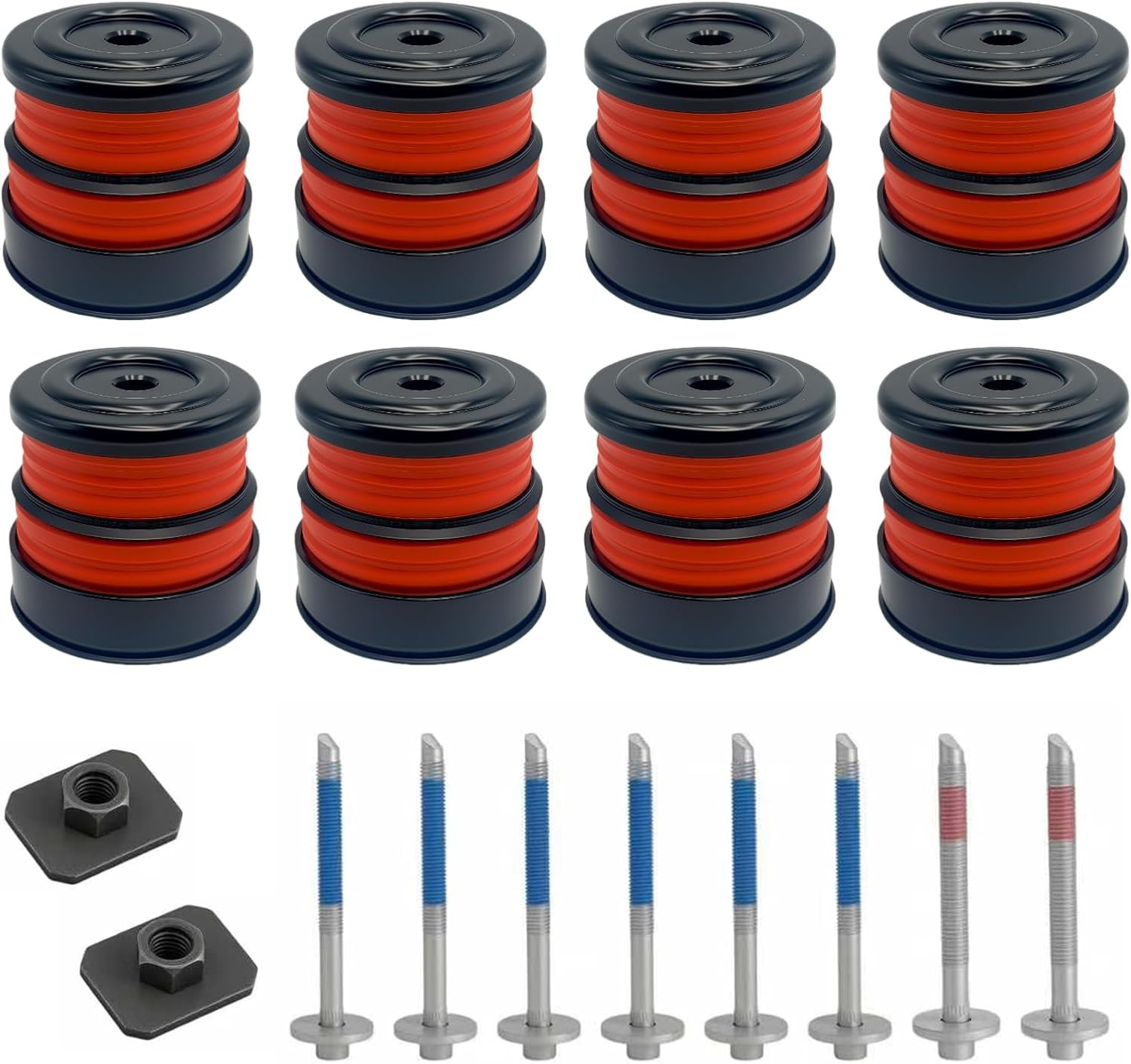 Silicone Body Mount Bushings Bolt Kit 8 Pcs Compatible with 2008-2016 Ford F250