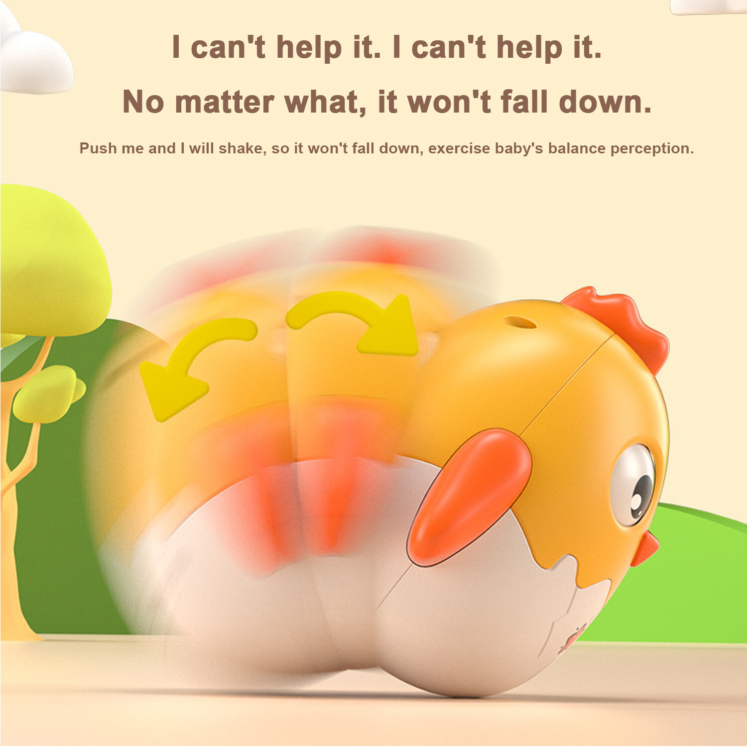 Educational Baby Toy,Chicken Tumbler Bell for Intellectual Development