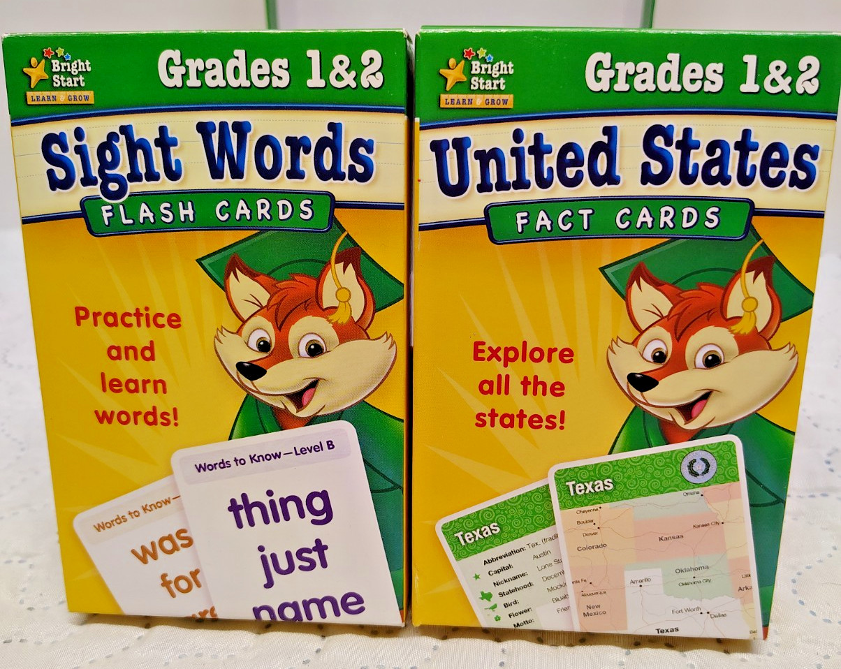 Bright Start Grades 1 & 2 Flash Cards Set 300 Cards Complete Learn & Grow