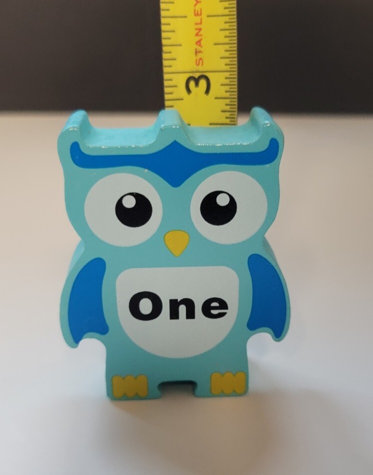 Discovery Toys Stacking Owls Balancing Game Replacement Wood Block Blue #1 ONLY