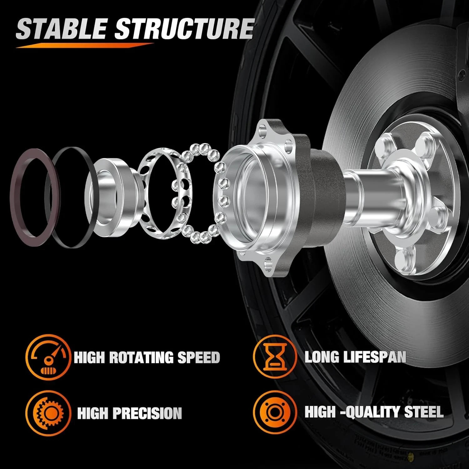 Nilight Rear Wheel Bearing and Hub Assembly for Subaru Forester 2014 2015 2016