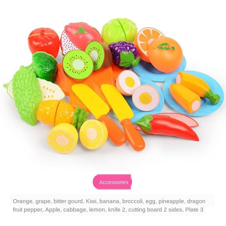 6/13/18/20pcs Kids Kitchen Cutting Fruits Vegetables Play Food Toy Set Gift