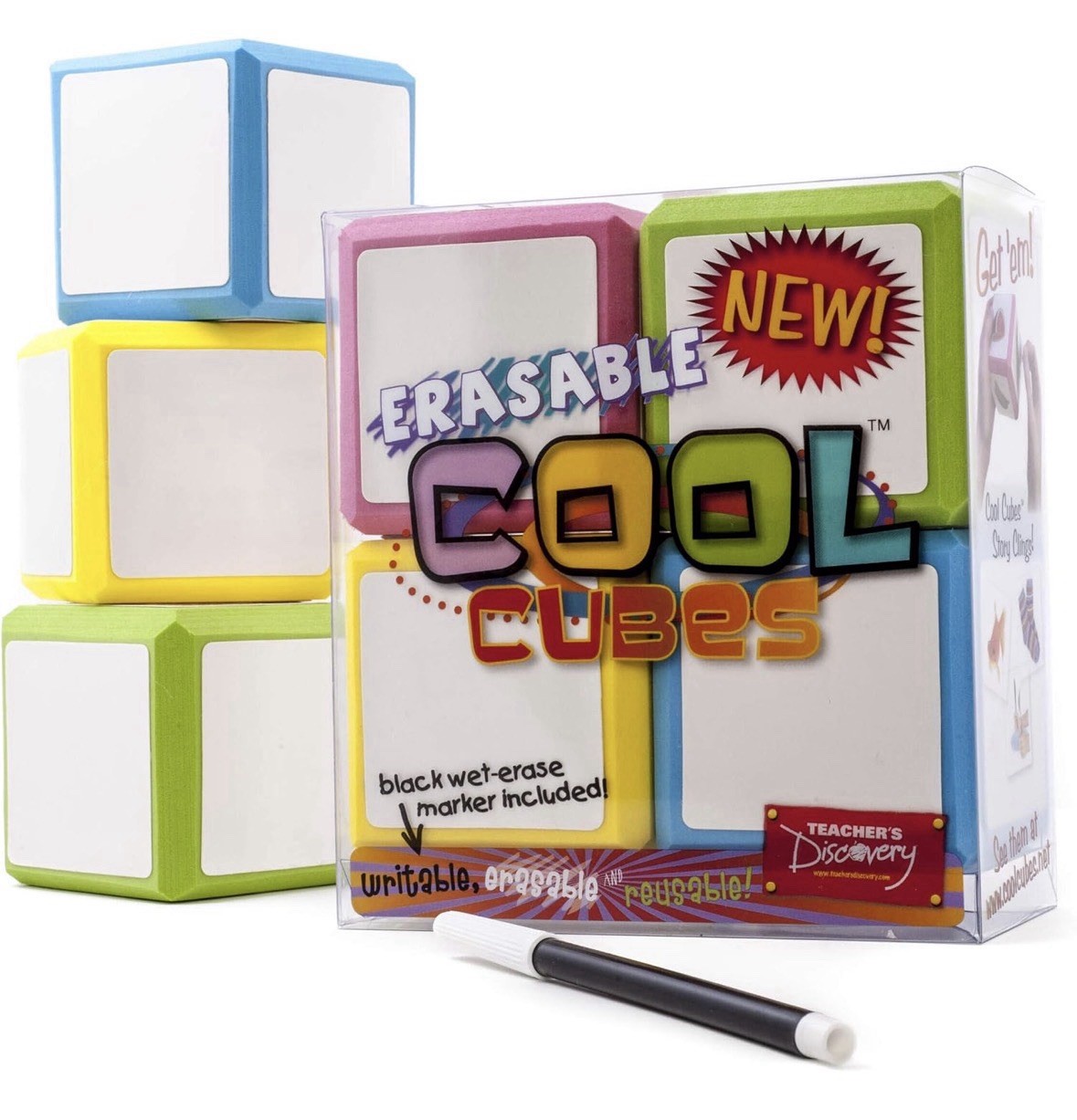 Four Sets Dry-Erase Erasable Cool Cubes Classroom Foam Learning Aids