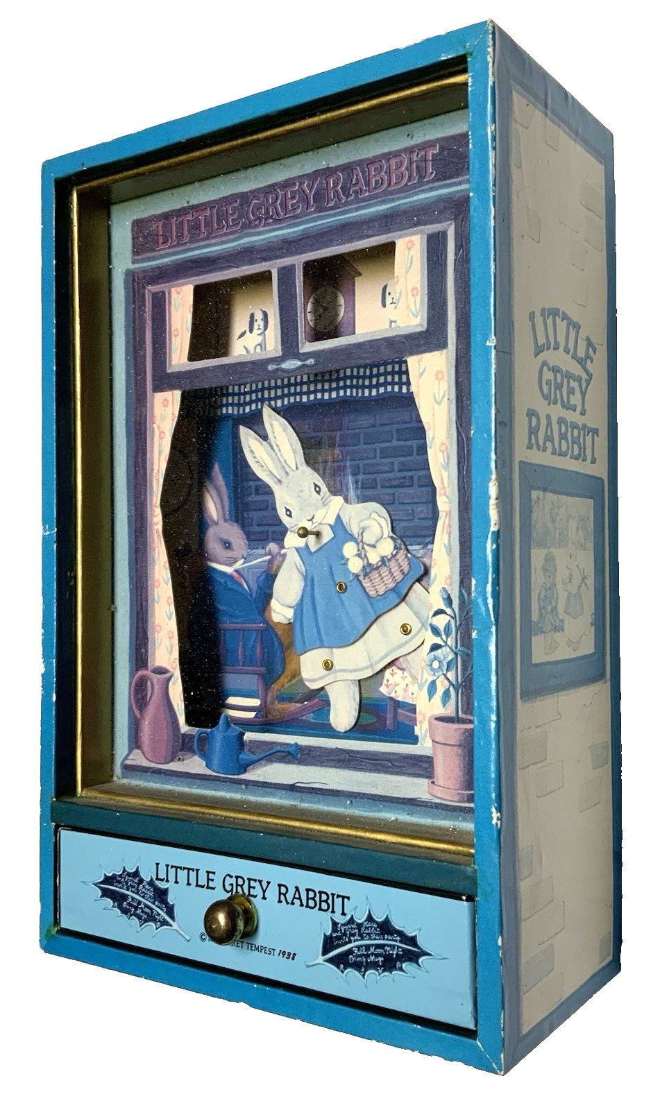 Vintage Animated Music Box Rabbit 1950s Little Grey Rabbit