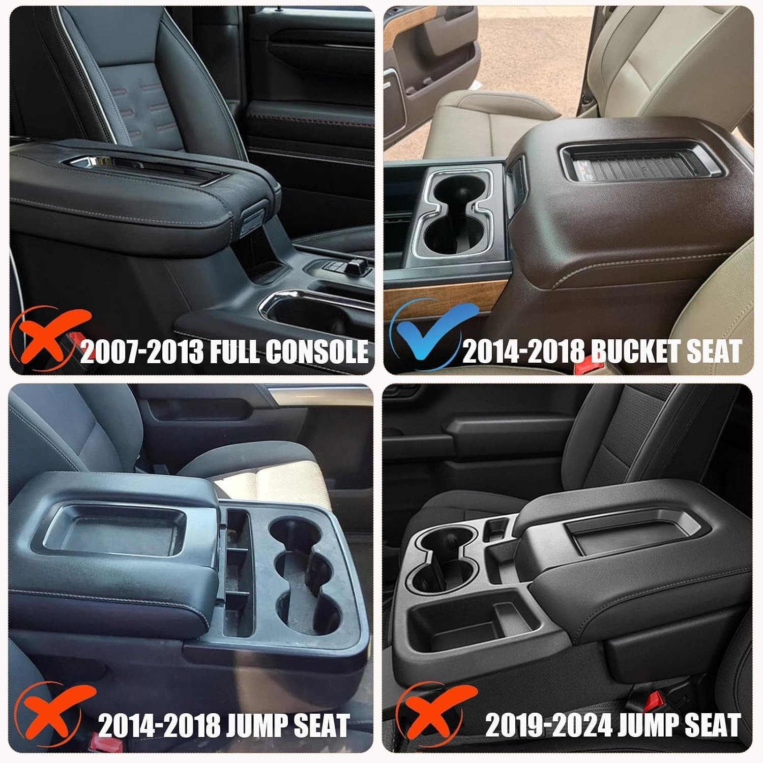 Armrest Cover for Chevy Silverado & GMC Sierra 1500 2500 3500 2014-2018 & Tahoe