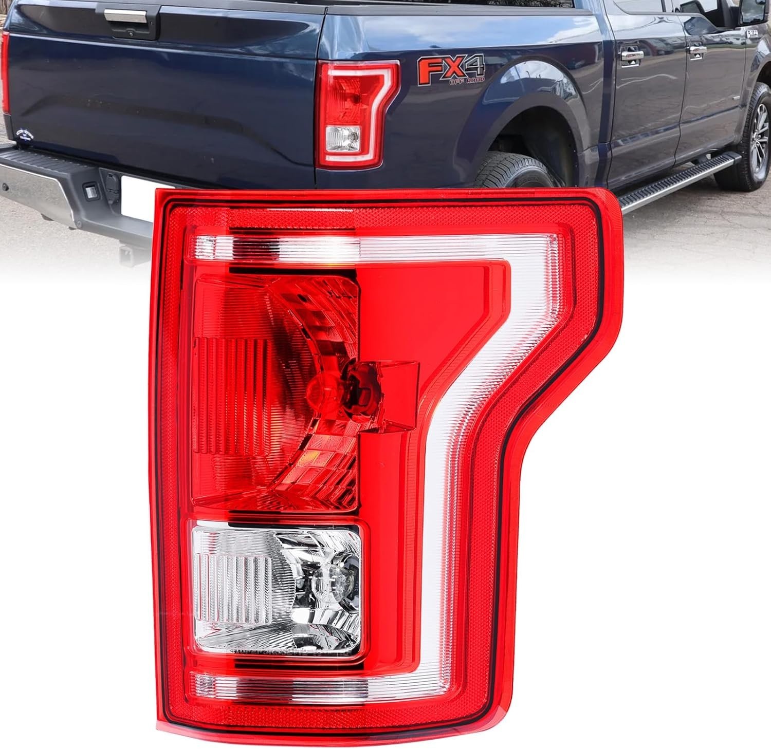 Right Passenger Side Tail Light Compatible With 2015 2016 2017 Ford F150 F-150..