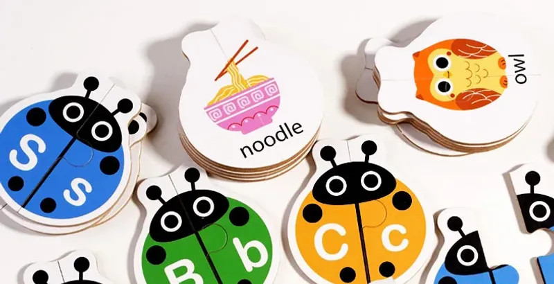 Letter Cognition Word Spelling Matching Card Letters Cartoon Education Teaching