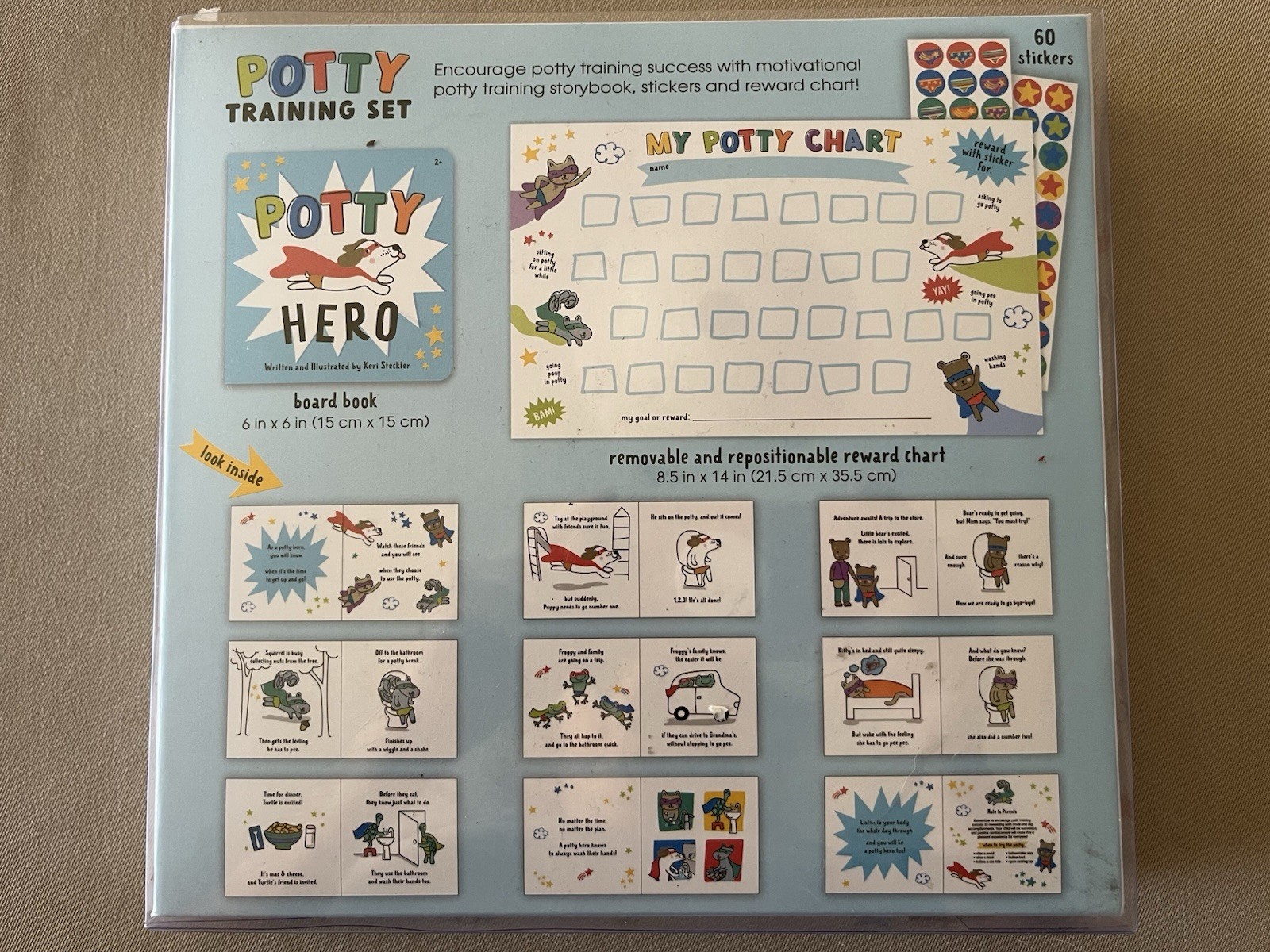 Baby Boys’ Potty Training Set (Board Book, Reward Chart & Stickers) New In Box!