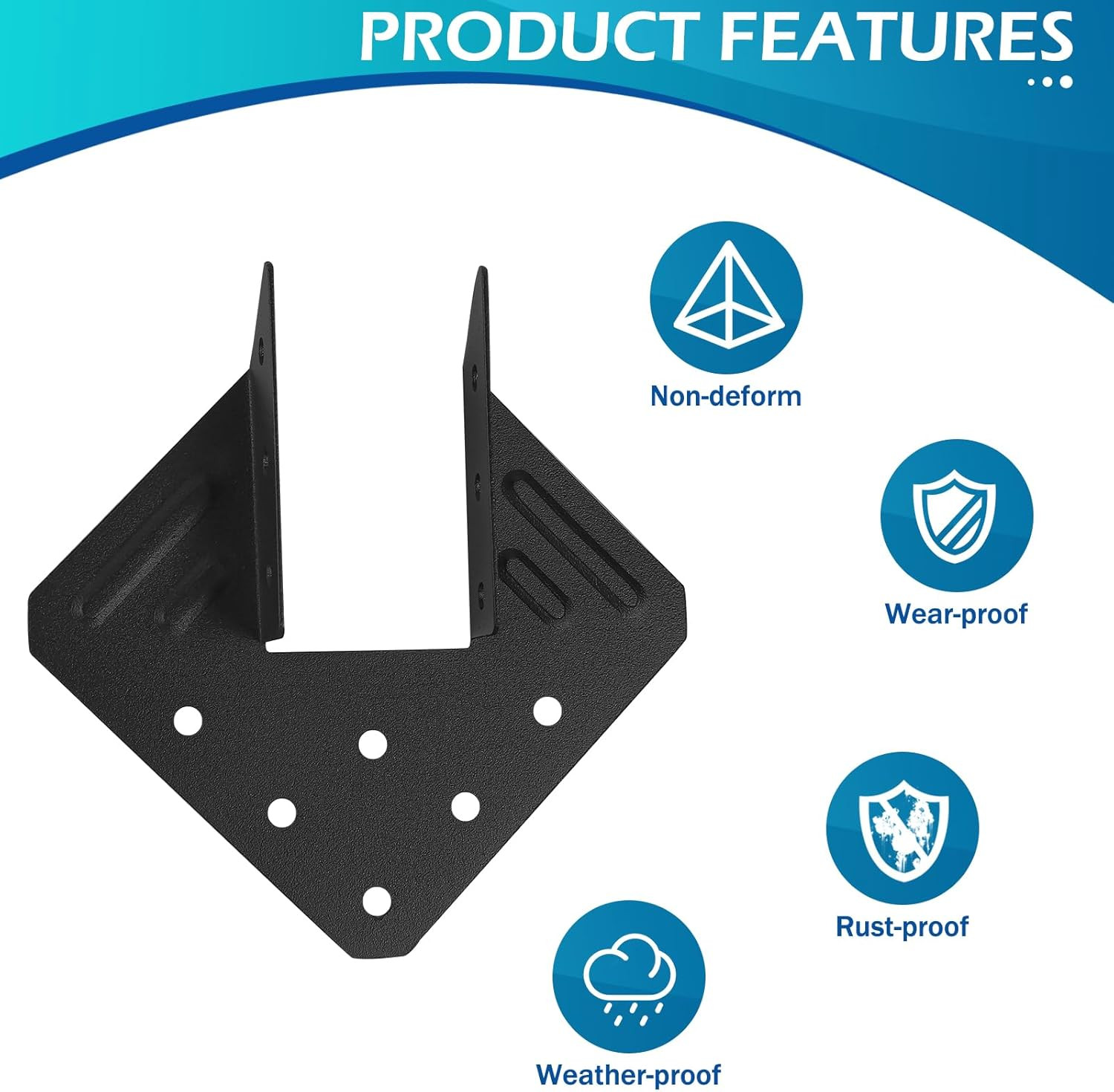 Hurricane Ties 48 Pack, Black Powder Coated Rafter Brackets and Clips