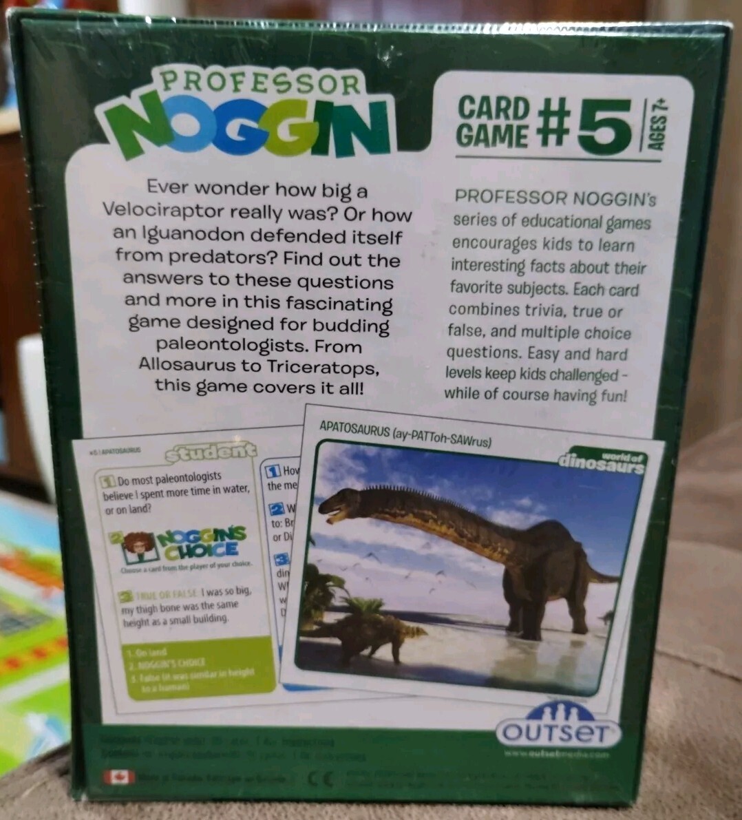 Professor Noggins World of Dinosaurs Card Game #5 NEW SEALED