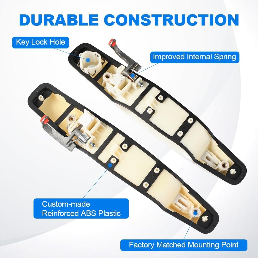 JDMON White Exterior Door Handle Set Replacement for Chevy Silverado GMC Sierra
