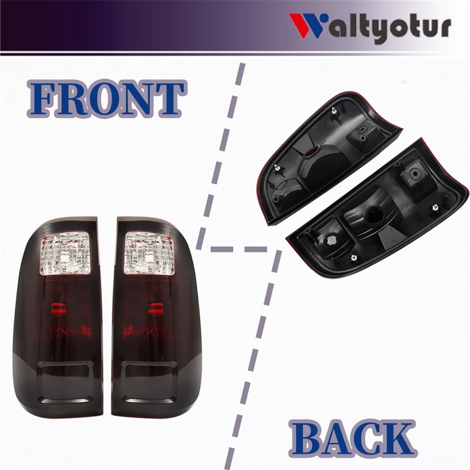 A Pair of Smoked Black Taillights Replacement for F250 2008-2016 Tail Lights…