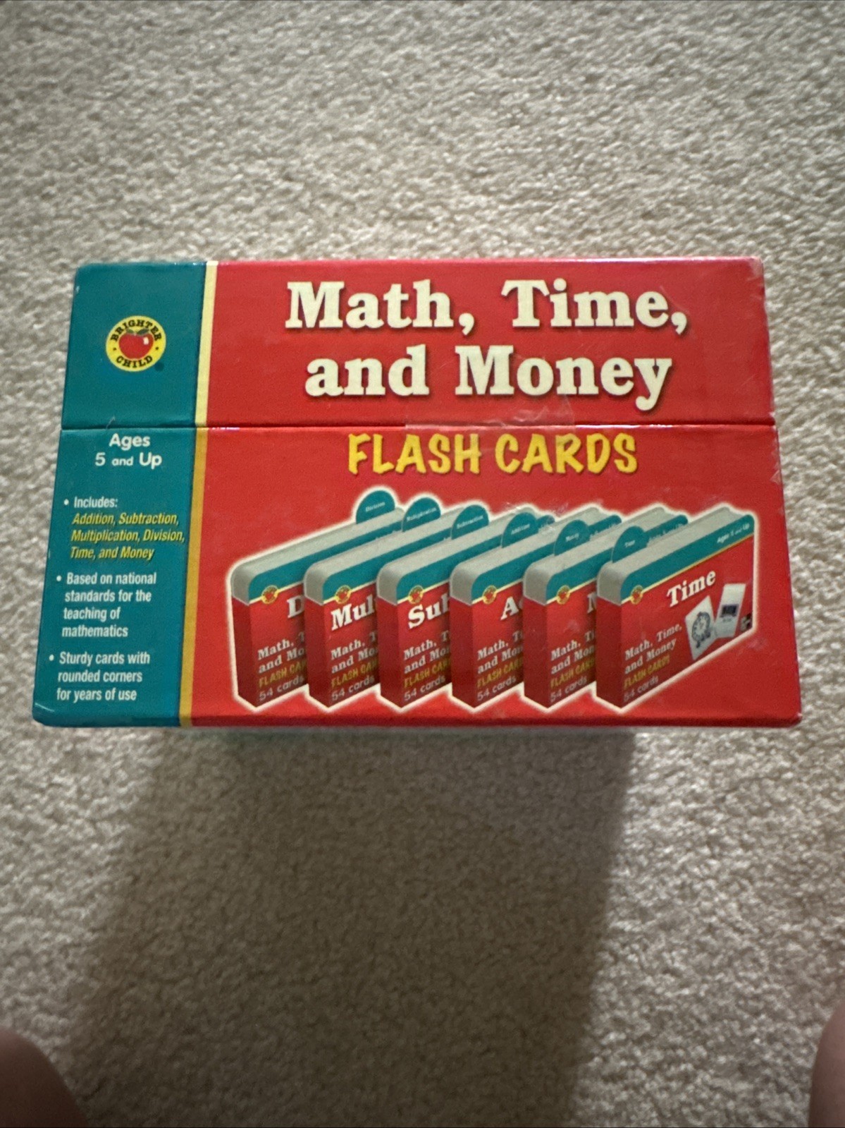 Math Time And Money & Telling Time Flash Cards 6 Sets Of 54 Cards Each Learning