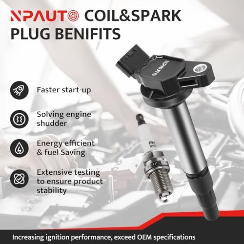 Ignition Coil Pack Spark Plugs Kit fit for 1.8 L4 Toyota Corolla Matrix Prius V,