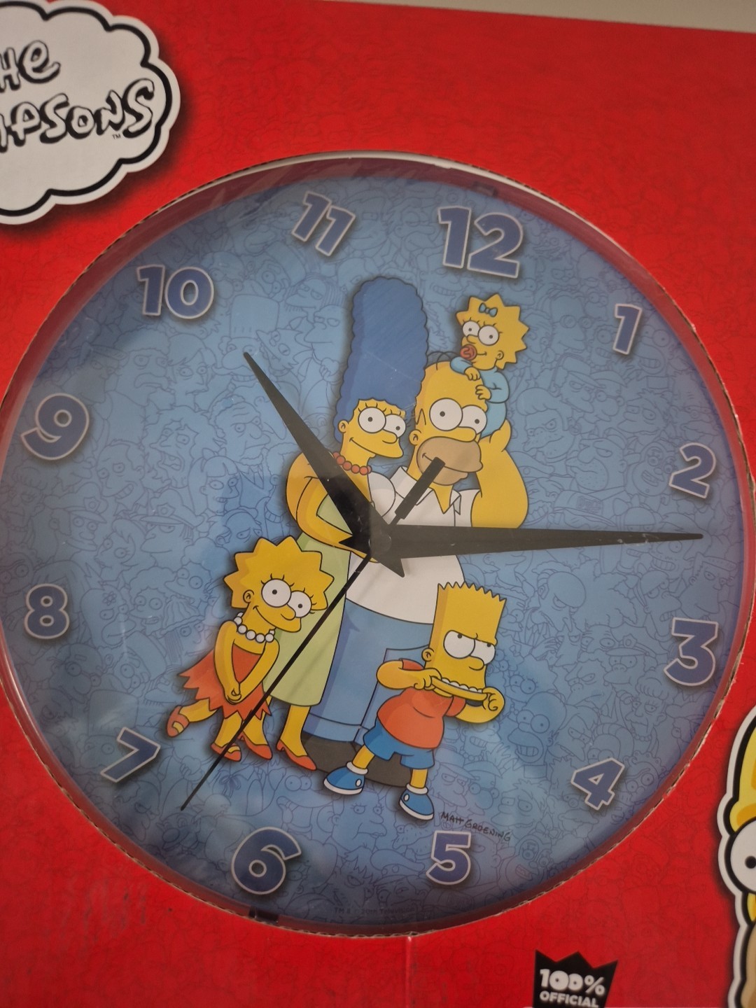 BRAND NEW Officially Licensed THE SIMPSONS 25cm Round Wall Clock Bedroom Decor