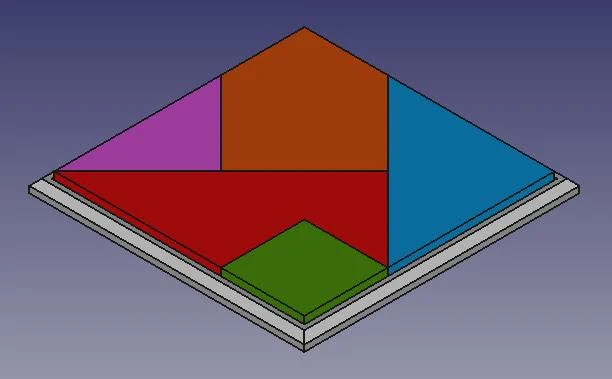 Square Puzzle – 3D Printed Fit All 5 Shapes Inside Box, Great Gift for Puzzle